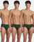 Super Combed Cotton Solid Brief with Ultrasoft Concealed Waistband - Deep Forest (Pack of 3)
