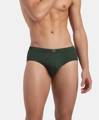 Super Combed Cotton Solid Brief with Ultrasoft Concealed Waistband - Deep Forest (Pack of 3)