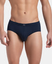Super Combed Cotton Solid Brief with Ultrasoft Concealed Waistband - Deep Navy