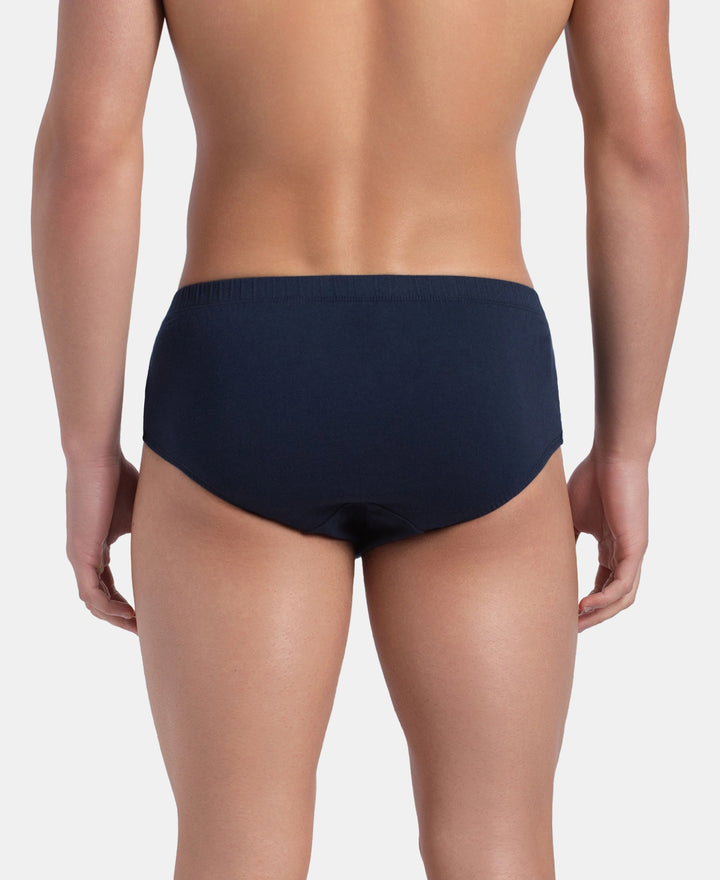Super Combed Cotton Solid Brief with Ultrasoft Concealed Waistband - Deep Navy
