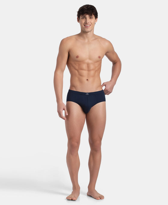 Super Combed Cotton Solid Brief with Ultrasoft Concealed Waistband - Deep Navy