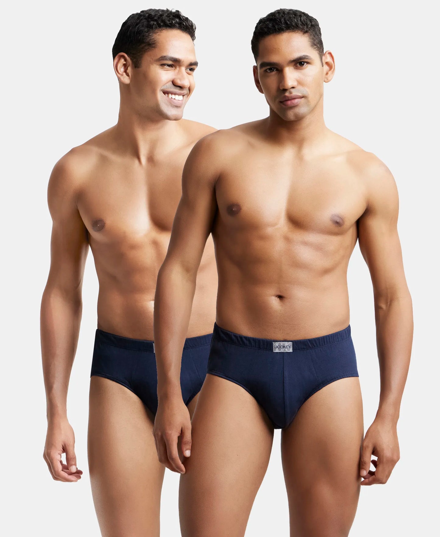 Super Combed Cotton Solid Brief with Ultrasoft Concealed Waistband - Deep Navy (Pack of 2)