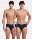 Super Combed Cotton Solid Brief with Ultrasoft Concealed Waistband - Deep Navy (Pack of 2)