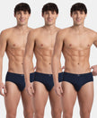 Super Combed Cotton Solid Brief with Ultrasoft Concealed Waistband - Deep Navy (Pack of 3)