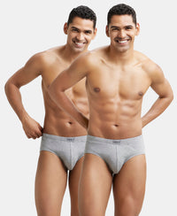 Super Combed Cotton Solid Brief with Ultrasoft Concealed Waistband - Grey Melange (Pack of 2)