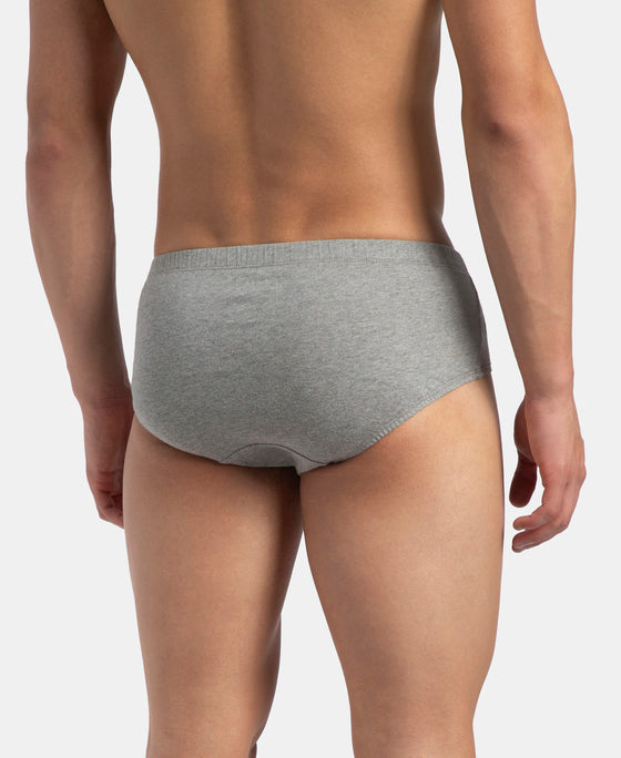 Super Combed Cotton Solid Brief with Ultrasoft Concealed Waistband - Grey Melange