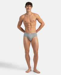 Super Combed Cotton Solid Brief with Ultrasoft Concealed Waistband - Grey Melange (Pack of 3)