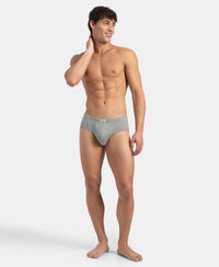 Super Combed Cotton Solid Brief with Ultrasoft Concealed Waistband - Grey Melange (Pack of 3)