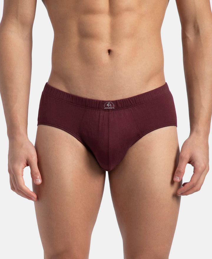 Super Combed Cotton Solid Brief with Ultrasoft Concealed Waistband - Port Royale (Pack of 2)