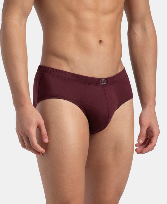 Super Combed Cotton Solid Brief with Ultrasoft Concealed Waistband - Port Royale (Pack of 2)