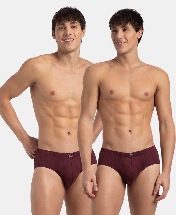 Super Combed Cotton Solid Brief with Ultrasoft Concealed Waistband - Port Royale (Pack of 2)
