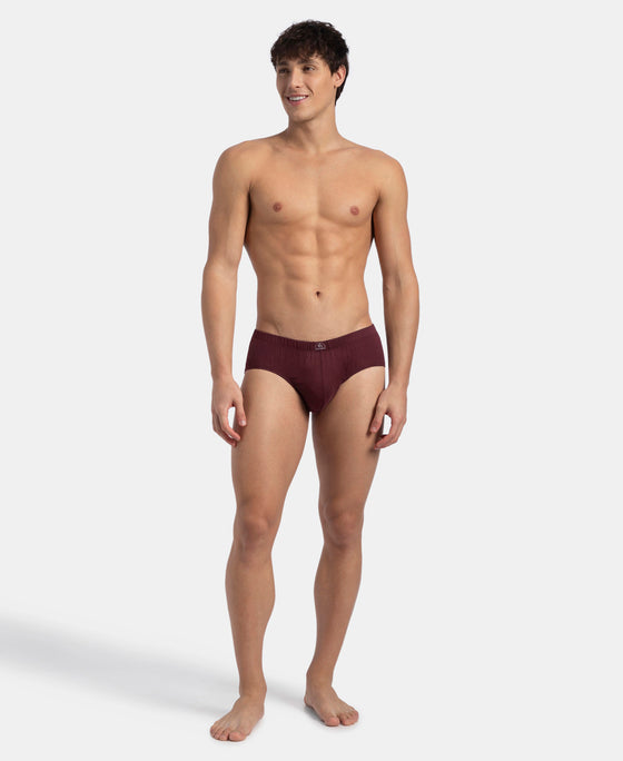 Super Combed Cotton Solid Brief with Ultrasoft Concealed Waistband - Port Royale (Pack of 2)