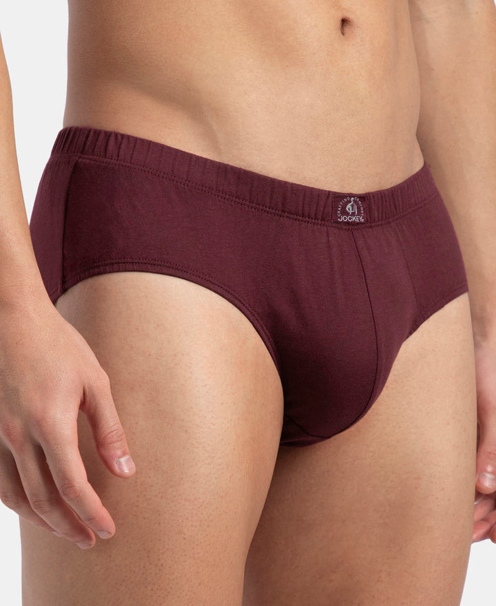 Super Combed Cotton Solid Brief with Ultrasoft Concealed Waistband - Port Royale (Pack of 2)