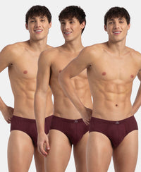 Super Combed Cotton Solid Brief with Ultrasoft Concealed Waistband - Port Royale (Pack of 3)