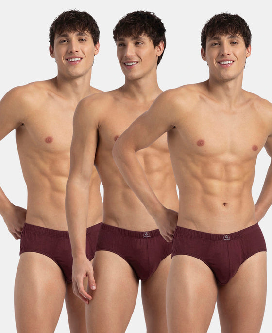 Super Combed Cotton Solid Brief with Ultrasoft Concealed Waistband - Port Royale (Pack of 3)