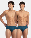Super Combed Cotton Solid Brief with Ultrasoft Concealed Waistband - Seaport Teal (Pack of 2)