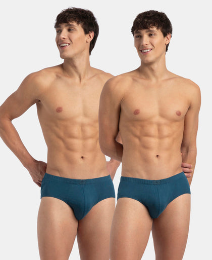 Super Combed Cotton Solid Brief with Ultrasoft Concealed Waistband - Seaport Teal (Pack of 2)