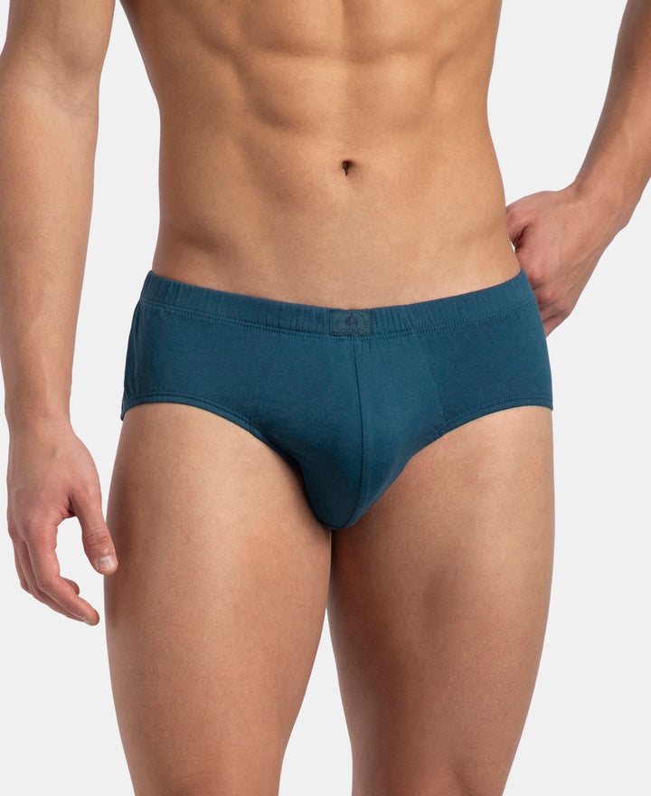 Super Combed Cotton Solid Brief with Ultrasoft Concealed Waistband - Seaport Teal