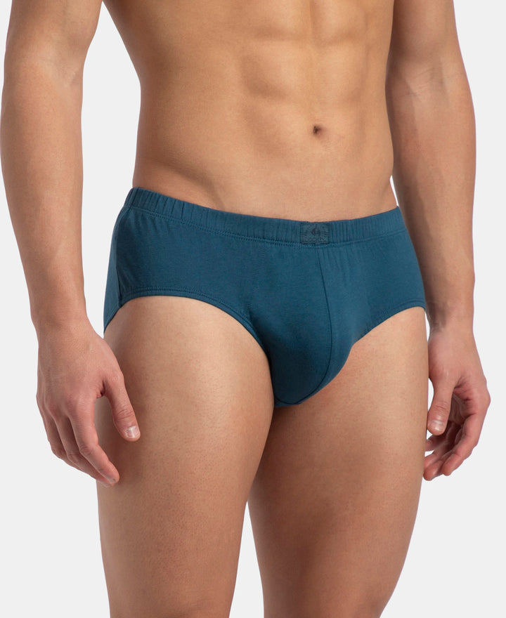 Super Combed Cotton Solid Brief with Ultrasoft Concealed Waistband - Seaport Teal