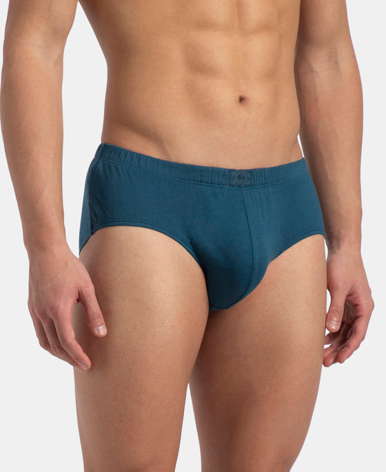 Super Combed Cotton Solid Brief with Ultrasoft Concealed Waistband - Seaport Teal (Pack of 3)