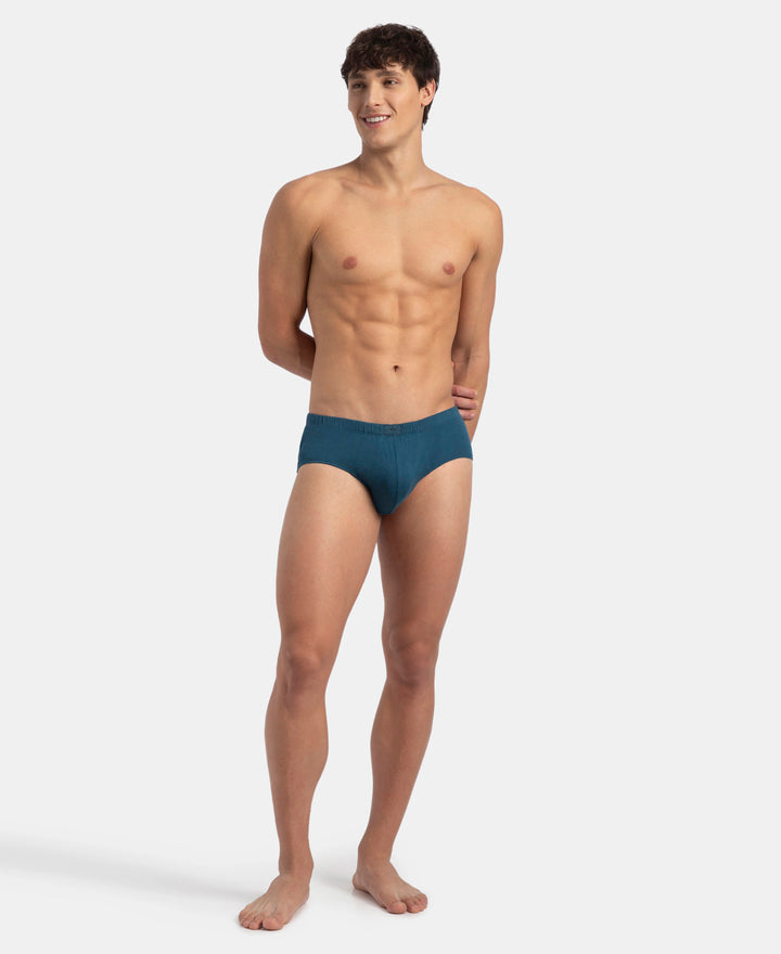 Super Combed Cotton Solid Brief with Ultrasoft Concealed Waistband - Seaport Teal