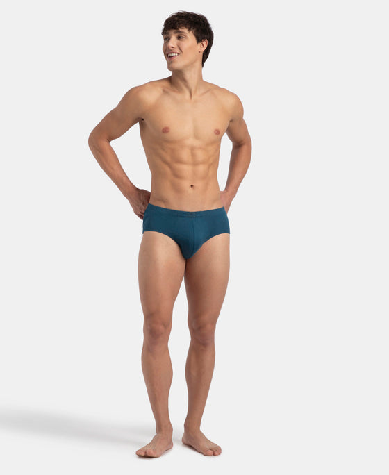 Super Combed Cotton Solid Brief with Ultrasoft Concealed Waistband - Seaport Teal