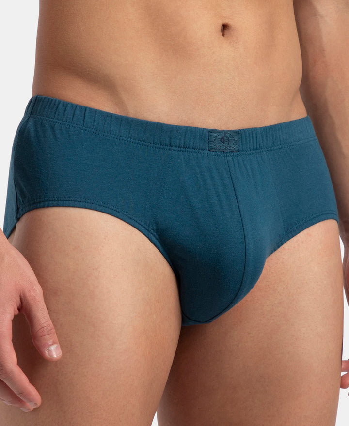 Super Combed Cotton Solid Brief with Ultrasoft Concealed Waistband - Seaport Teal (Pack of 3)