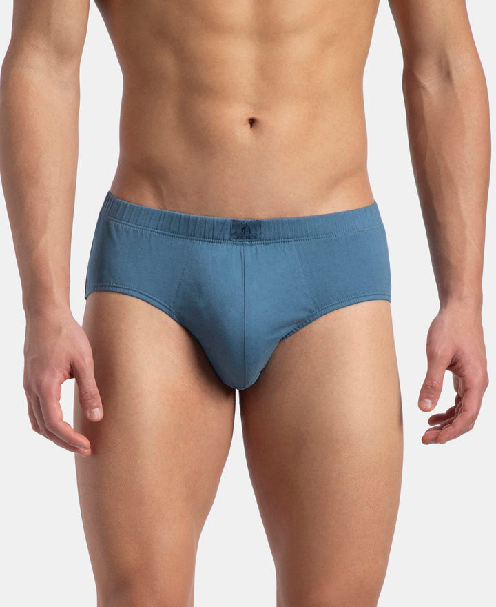 Super Combed Cotton Solid Brief with Ultrasoft Concealed Waistband - Stellar (Pack of 3)