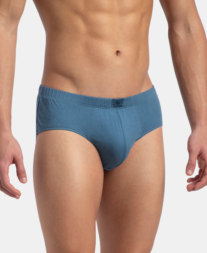 Super Combed Cotton Solid Brief with Ultrasoft Concealed Waistband - Stellar