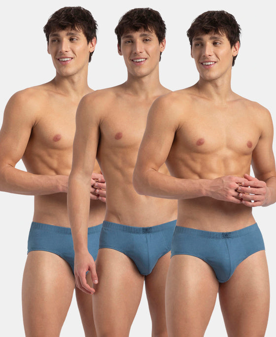 Super Combed Cotton Solid Brief with Ultrasoft Concealed Waistband - Stellar (Pack of 3)