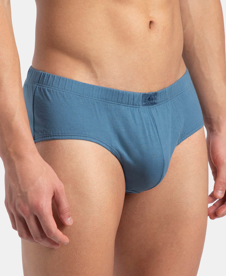 Super Combed Cotton Solid Brief with Ultrasoft Concealed Waistband - Stellar (Pack of 3)