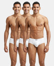 Super Combed Cotton Solid Brief with Ultrasoft Concealed Waistband - White (Pack of 3)