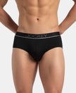 Super Combed Cotton Solid Brief with Ultrasoft Waistband - Black