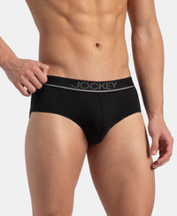 Super Combed Cotton Solid Brief with Ultrasoft Waistband - Black