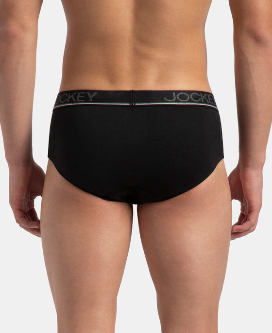 Super Combed Cotton Solid Brief with Ultrasoft Waistband - Black
