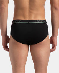 Super Combed Cotton Solid Brief with Ultrasoft Waistband - Black (Pack of 3)