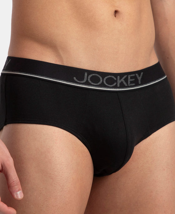 Super Combed Cotton Solid Brief with Ultrasoft Waistband - Black