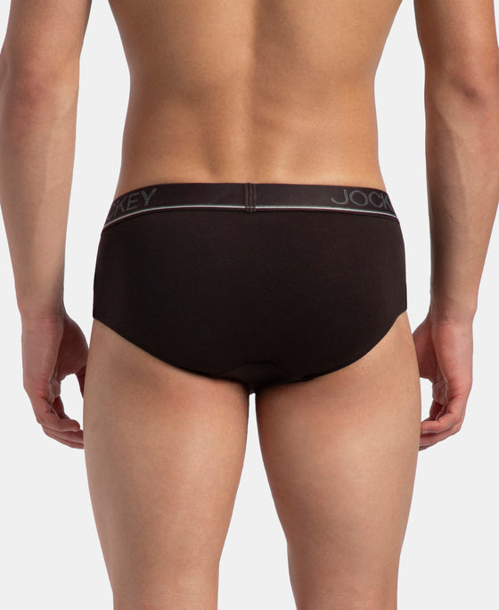 Super Combed Cotton Solid Brief with Ultrasoft Waistband - Brown
