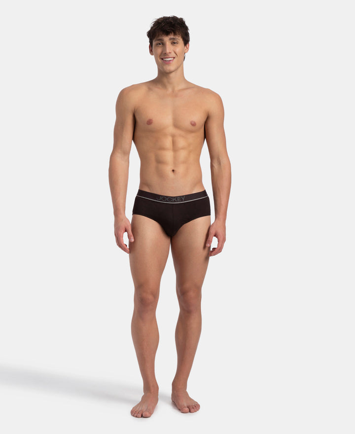 Super Combed Cotton Solid Brief with Ultrasoft Waistband - Brown