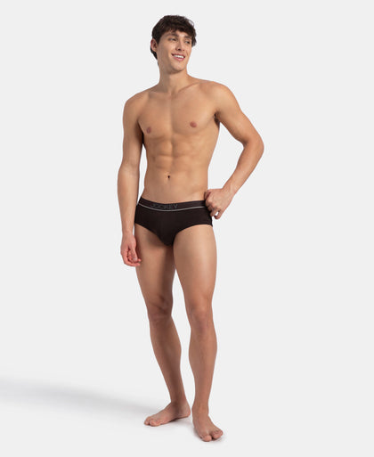 Super Combed Cotton Solid Brief with Ultrasoft Waistband - Brown