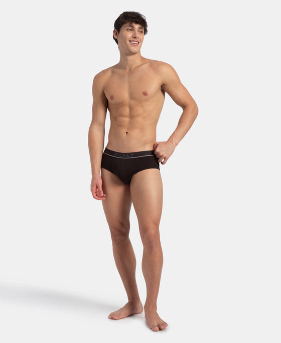 Super Combed Cotton Solid Brief with Ultrasoft Waistband - Brown