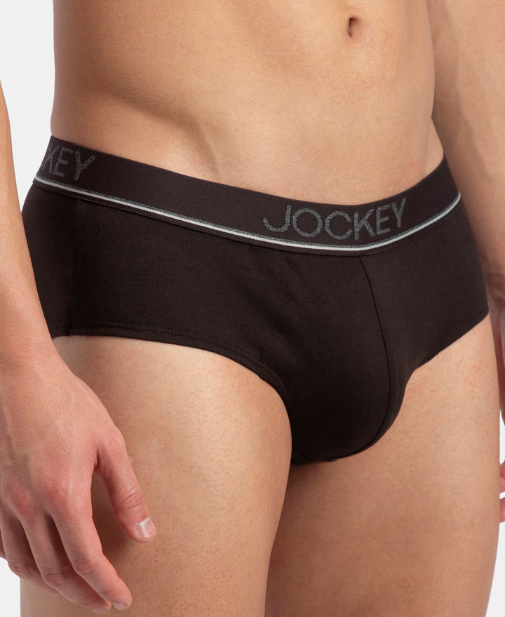 Super Combed Cotton Solid Brief with Ultrasoft Waistband - Brown