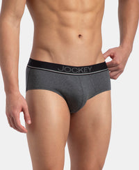 Super Combed Cotton Solid Brief with Ultrasoft Waistband - Charcoal Melange (Pack of 2)