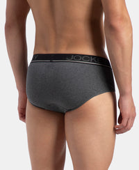 Super Combed Cotton Solid Brief with Ultrasoft Waistband - Charcoal Melange (Pack of 2)