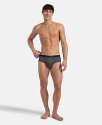 Super Combed Cotton Solid Brief with Ultrasoft Waistband - Charcoal Melange (Pack of 2)