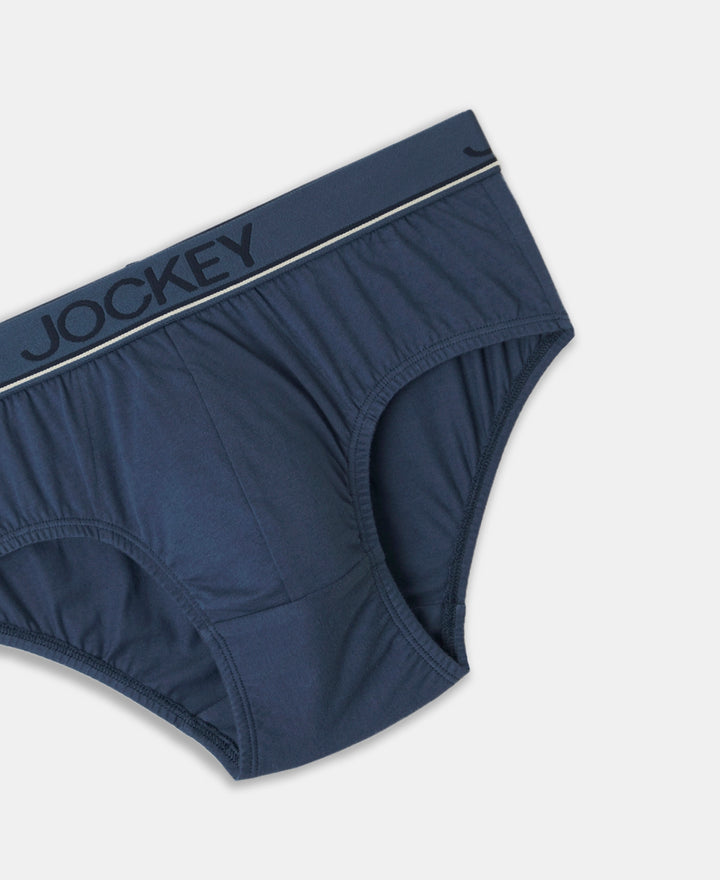 Super Combed Cotton Solid Brief with Ultrasoft Waistband - Dark Denim