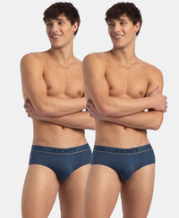 Super Combed Cotton Solid Brief with Ultrasoft Waistband - Dark Denim (Pack of 2)