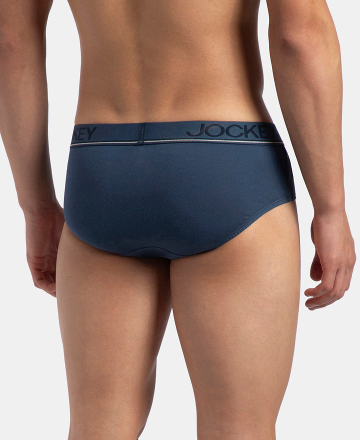 Super Combed Cotton Solid Brief with Ultrasoft Waistband - Dark Denim (Pack of 2)