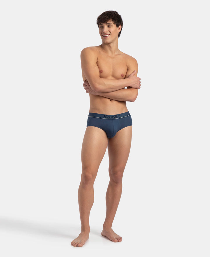 Super Combed Cotton Solid Brief with Ultrasoft Waistband - Dark Denim (Pack of 2)