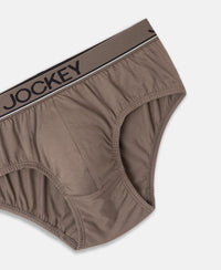 Super Combed Cotton Solid Brief with Ultrasoft Waistband - Dark Khaki